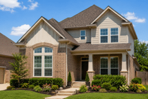 Modern North Texas home with newly installed vinyl siding designed for long-lasting durability, energy efficiency, and low maintenance.